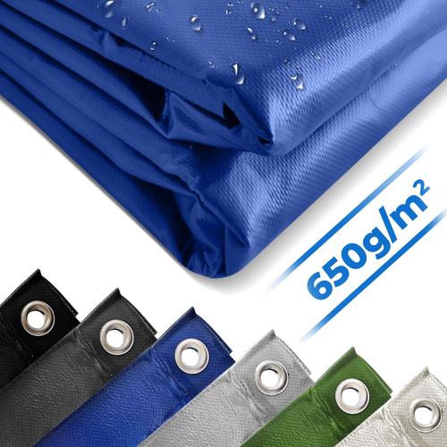 Jago® Bâche de Protection - 3x6m, Imperméable, Polyester Revêtu de PVC 650 g/m², Bleu - Couverture pour Véhicules, Meubles de Jardin