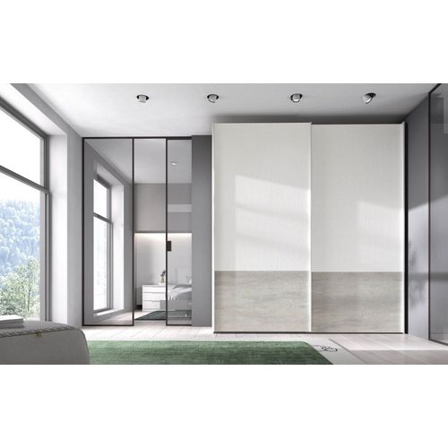 Armoire 2 Portes Coulissantes Suspendues 198,1 X 240 Cm Couleur Polar Frange Inférieure Cosmic