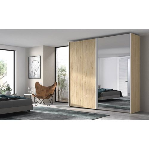 Armoire 2 Portes Coulissantes Suspendues 1 Panneau 178,1 X 240 Cm Couleur Arios Porte Miroir Droite