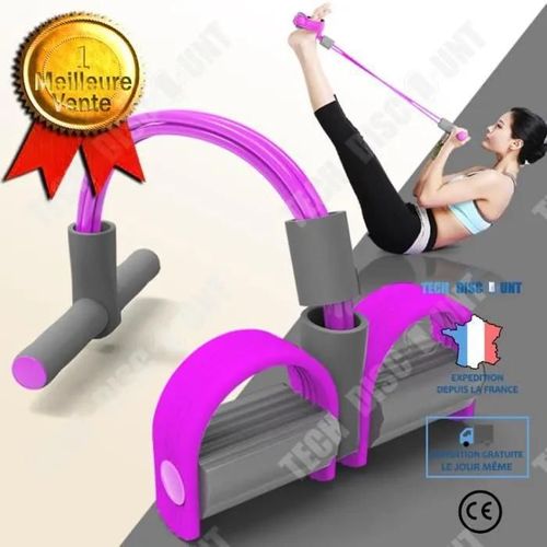 Td® Extracteur De Jambe De Corde Élastique De Pédale De Traction De Pédale De Traction À Quatre Brins Multifonctionnel Poudre Grise