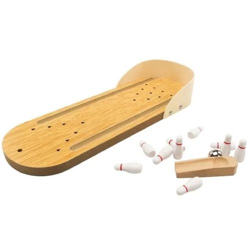 Td® Mini Jeu De Bowling En Bois/Quilles En Bois Bureau Jouet Jeu /10 Quilles+Une Balle/ Jeu D' Intérieur /Kit Complet Jeu D'adresse