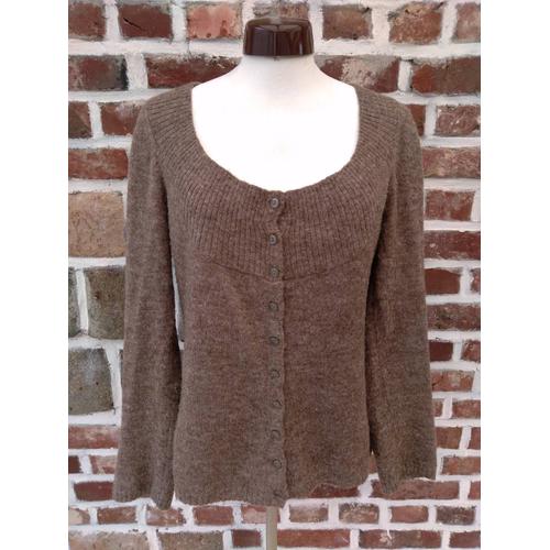 Gilet Mohair Et Laine Manches Longues. Promod. Taille 3.