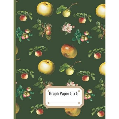 Graph Paper Composition Notebook 8.5 X 11: Composition Notebook Quad Ruled 5 Squares Per Inch Also Known As Engineering Paper,Vintage Apple Cover , Gift For Girls Students