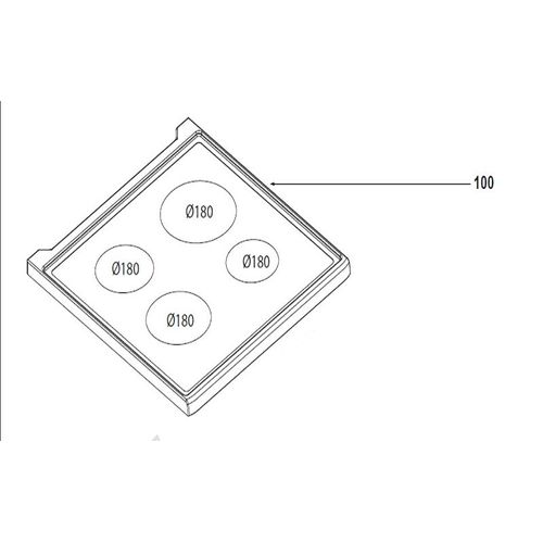 DESSUS VITROCÉRAMIQUE pour TABLE DE CUISSON BRANDT - AS0059016