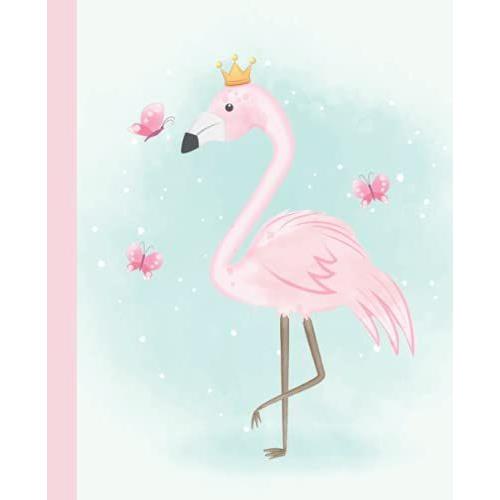 Composition Book: Wide Ruled Lined Paper Comp Notebook, 7.5" X 9.25", 100 Sheets/ Cute Pink Flamingo Design For Girls Students Back To School Writing