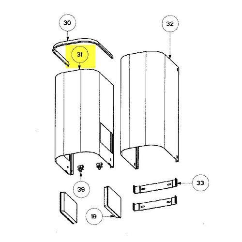 CHEMINEE INFERIEURE INOX (HAUTEUR:65.5 C pour HOTTE ARISTON - C00051051