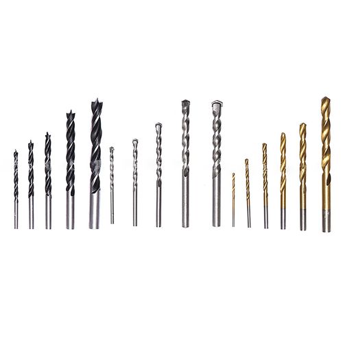 CONNOR Kit de 16 forets helicoidaux HSS pour bois, ciment, metal, maconnerie, travail du bois, accessoires pour outils electriques