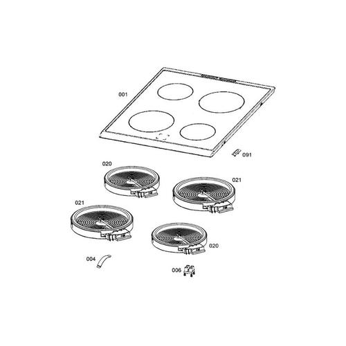 DESSUS AVEC ENCADREMENT 596X60 REP001 pour CUISINIERE FAURE - 3428384097