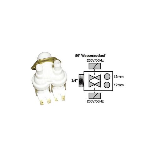 ELECTROVANNE 2VOIES 90° 10MM pour LAVE LINGE BRANDT - 55X8393