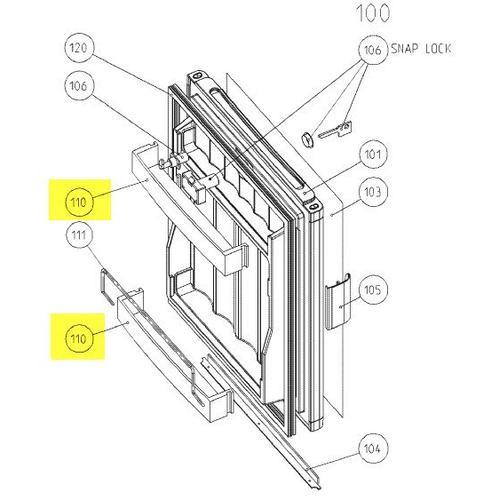 BALCONNET PORTE BOUTEILLES SUP/INF pour REFRIGERATEUR DOMETIC - 296348700