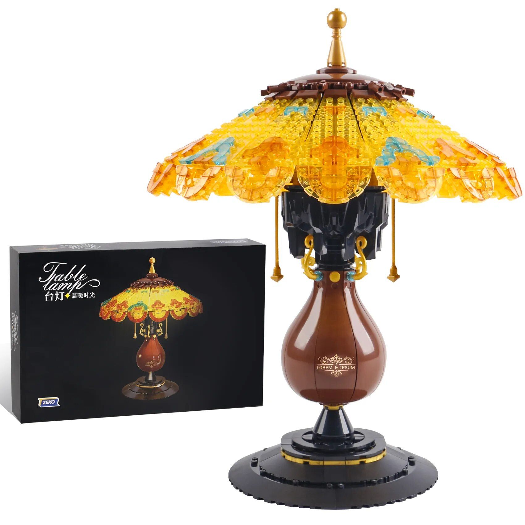 Avec Boîte D'origine - Décennie S De Construction De Lampe De Table Rétro, Lumière Vintage, Décoration De Bureau, Modèle De Briques, Jouet Pour Enfants, Cadeau Pour Adulte, Idées Créatives, 804 Pièces