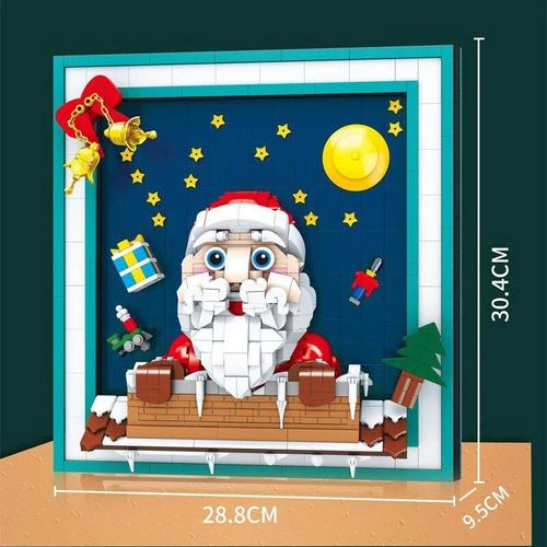 Aucune Boîte - Décennie S De Construction De Voies De Train De Maison D'arbre De Noël, Mini Briques Assemblées, Bonhomme De Neige, Père Noël, Figurine De Puzzle, Jouets Pour Enfants, Cadeaux