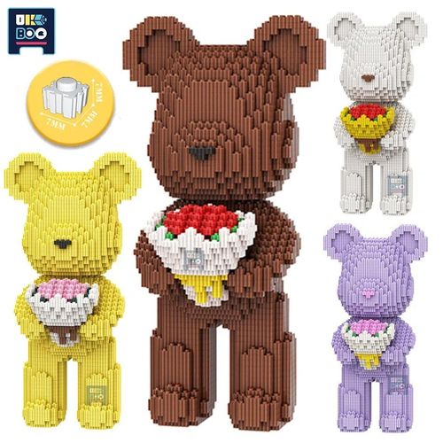 Aucune Boîte - Mini Bouquet De Fleurs Moc 3d, 3680 Pièces, Modèle Ours, Blocs De Construction En Briques, Jouet Pour Enfants, Cadeau, Décoration De La Maison