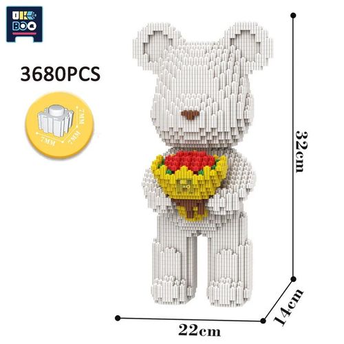 Aucune Boîte - Mini Bouquet De Fleurs Moc 3d, 3680 Pièces, Modèle Ours, Blocs De Construction En Briques, Jouet Pour Enfants, Cadeau, Décoration De La Maison