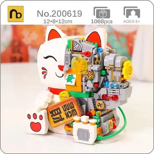 Nb-Mini Décennie S De Construction Pour Enfants, Semi-Mech Lucky Cat Stores, Dissection Robot Fortune Pet, Animal Butter, Bricks Toy, No Box, 200619