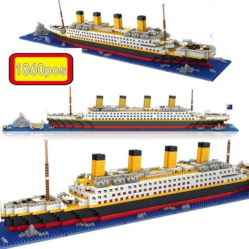 Sans Boîte - Jm50 - Modèle De Bateau Titanic Cruise Sunshine Pour Enfants, Mini Briques, Blocs De Construction En Diamant Bricolage, Kit De Briques, Jouets Pour Enfants, Prix De Vente, 1860 Pièces