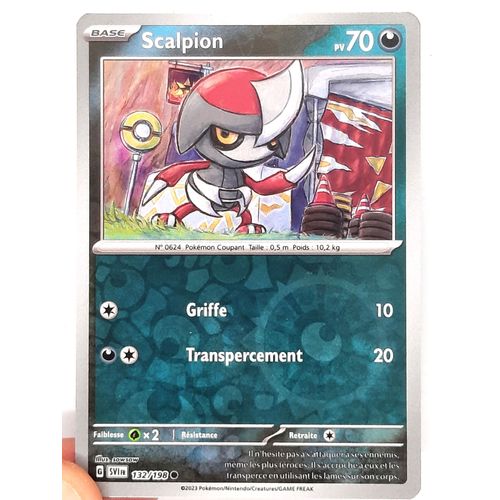 Scalpion Reverse - Pokémon - Set Ecarlate Et Violet - 132/198 - Ev01 - Française - Très Bon État.