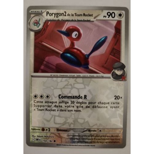 Pokemon Porygon 2 De La Team Rocket 154 / 182 Reverse Rivalités Destinées Ev10