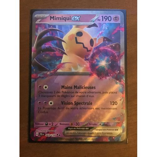 Carte Pokémon - Mimiqui Ex - 069/159 -Ultra-Rare - Ev9 Aventures Ensemble