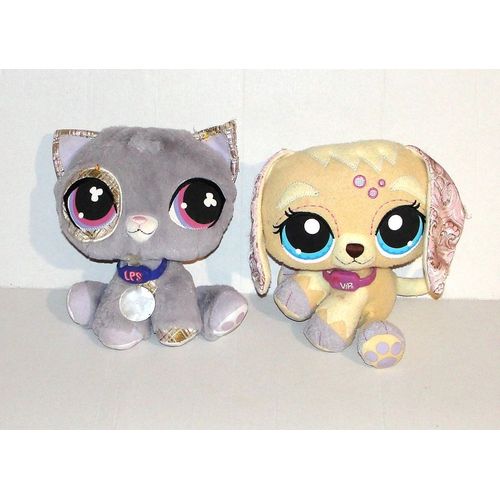 Peluche Littlest Pet Shop - Lot 2 Doudou Chien Et Chat Lps Petshop Hasbro