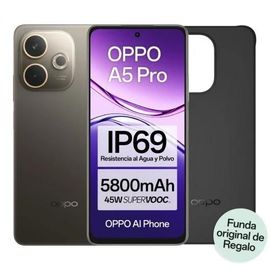 OPPO A5 Pro 4G Smartphone con IA 6.67" 90Hz 8GB/256GB 50MP IP69 5800mAh 45W Funda Incluida Marrón