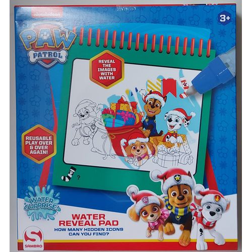 Pat Patrouille - Carnet Réutilisable Coloriage À L'eau - Thème Noël - Avec Crayon Réservoir