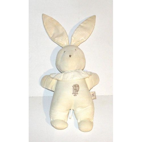 Doudou Lapin Musical Les Petites Marie - Lapin Tissus Nid D'abeille Berceuse Hotel De Paris Monte Carlo