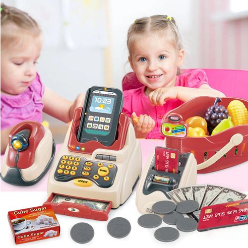 36 Pièces, Caisse Enregistreuse Du Marché, Machine À Cartes De Crédit, Jouets Pour Enfants, Simulation De Maison, Modèle Atms, Jouets Éducatifs Pour Enfants