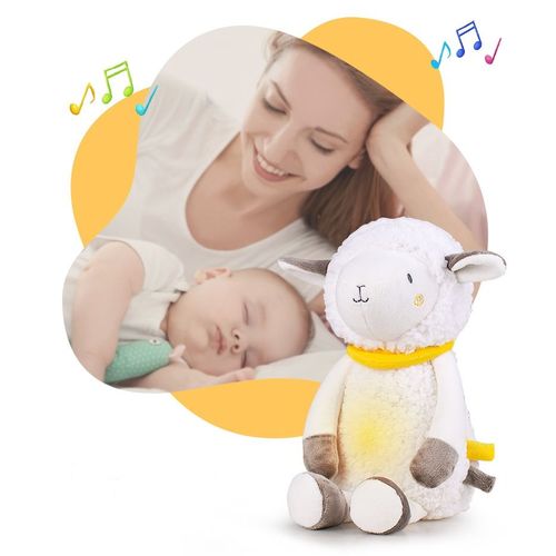 Peluche Apaisante,Veilleuse Bébé Musicale,Musique Douce,Cadeau De Naissance,Jouet En Peluche Mouton Pour Nouveau-Né