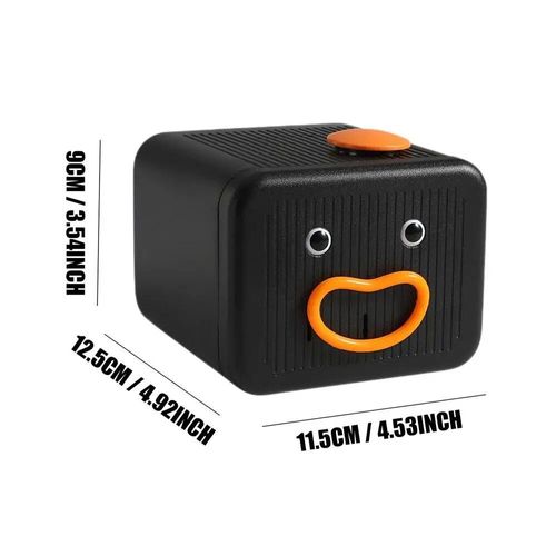 Noir - Banque De Stockage Électrique De Singe De Visage Humain Pour Des Enfants, Pot D'économie D'expression Vocale Chinoise Et Anglaise, Ornements De Bureau Pour Des Enfants