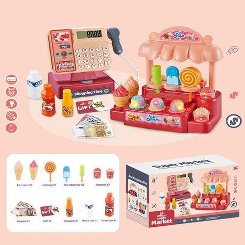 Caisse Enregistreuse De Supermarché Pour Enfants, Jouet De Simulation, Jouet De Puzzle Électrique, Maison L'inventaire, Calcul Alimentaire, Cadeau Pour Fille