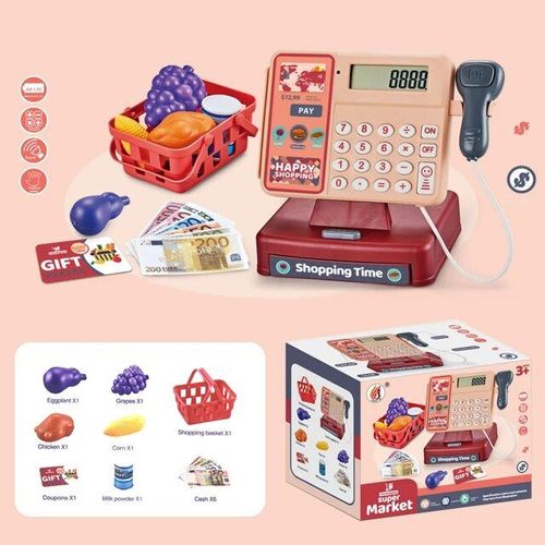 Caisse Enregistreuse De Supermarché Pour Enfants, Jouet De Simulation, Jouet De Puzzle Électrique, Maison L'inventaire, Calcul Alimentaire, Cadeau Pour Fille