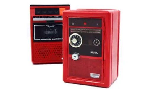 Rouge - Conception De Radio Créative Mini Petite Caisse Tirelire En Acier Inoxydable Serrure De Sécurité Verrouillable En Métal Coffre-Fort Petit Ajustement Pour La Décoration De La Maison