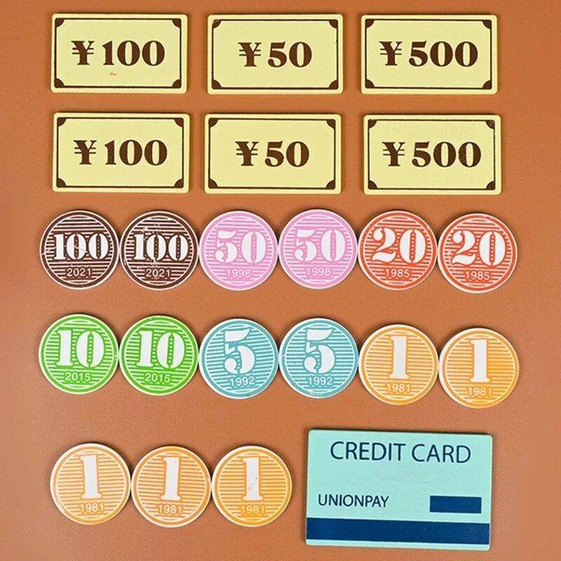 D7wf-Ensemble De Jeu De Caisse Enregistreuse En Bois Avec Ea... - 5