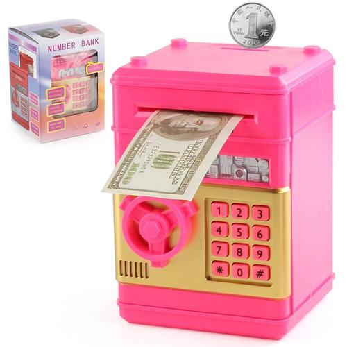 Rose - Electronic Piggy Bank For Kids Safe Box Boys Girl Password Money Box Children Digital Coin Cash Saving Safe Deposit Atm Machine
