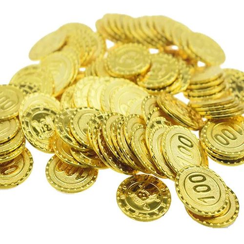 100 (Valeur Nominale) - Faux Accessoires De Jeu En Plastique Pirates Gold Coins Pour Enfants, Accessoires De Noël, Accessoires De Sagesse, Cosplay Drôle, Jouets De Jeu, 100 Pièces