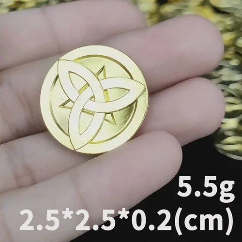 2.5 Cm Big Mora 1pcs - Genshin Impact Mora-Jeu De Poitrine De Sagesse Ouverte, Pièce En Métal, Équipement De Renforcement, Accessoires De Cosplay, Accessoires, Jouets D'argent, Rock God Morax