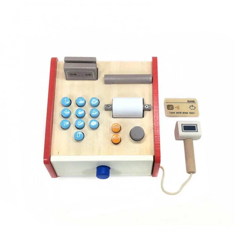 Multi - Jeu De Simulation De Caisse Enregistreuse En Bois Po... - 4