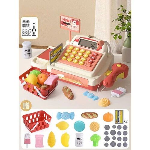 Batterie 50pcs - Jouet De Maison De Jeu Pour Enfants, Mini Supermarché De Simulation Alimentaire, Caisse Enregistreuse, Son Et Lumière Multifonctions, Jouets Pour Enfants, Cadeau