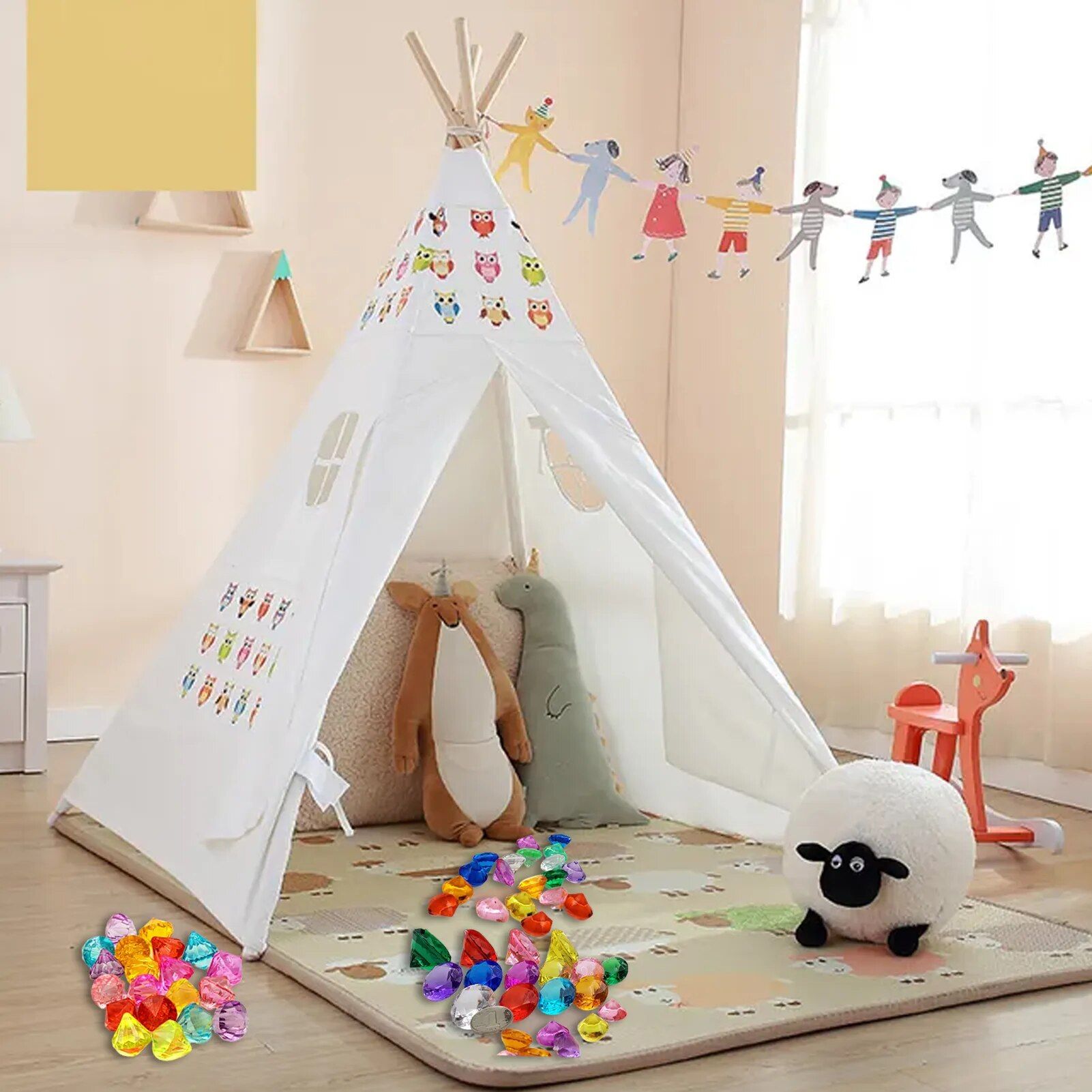 45pcs - Jouets De Maison De Jeu Pour Enfants, Ensemble De Diamants, Piscine D'été, Pierres Précieuses En Acrylique, Garçons Et Filles, Boîtes De Sagesse