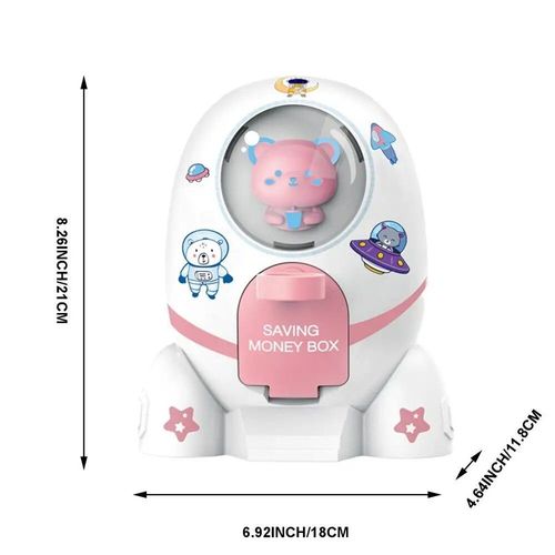 Jouets De Gestion D'argent Créatifs, Fusée Banque D'argent Pour Enfants Avec Autocollants Pour Garçons Et Filles De Plus De 3 Ans, Cadeau D'anniversaire Et De Nouvel An