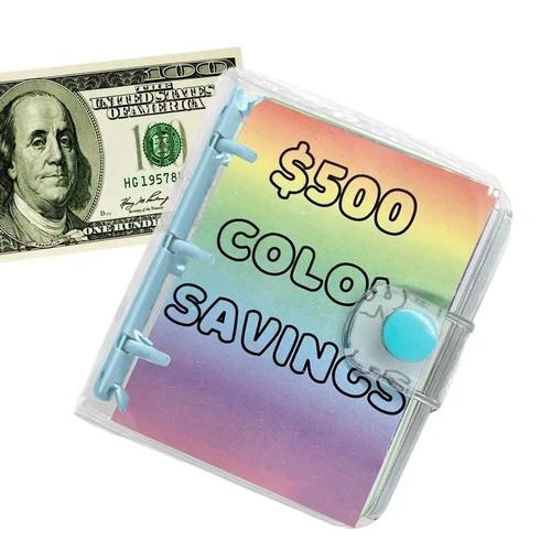Vert1000 - Petit carnet de notes multifonctionnel, défi d'économie d'argent,  portefeuille projecteur, classeur, dossier d'économie d'argent flexible