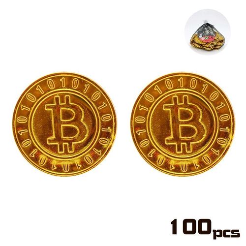 100pcs B Coin I - Pièce D'or En Plastique Pour Enfants, Décoration De Cosplay De Fête D'anniversaire, Fournitures De Jeu De Sagesse, Cadeau D'halloween, Jouet Faveur Pour Enfant, 7,5 Pouces, 100 Pièces