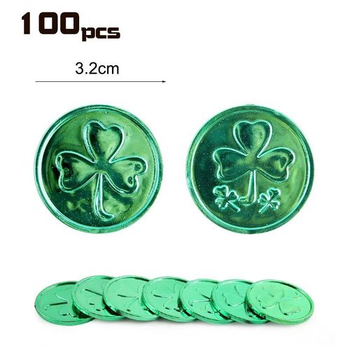100pcs Pièce D - Pièce D'or En Plastique Pour Enfants, Décoration De Cosplay De Fête D'anniversaire, Fournitures De Jeu De Sagesse, Cadeau D'halloween, Jouet Faveur Pour Enfant, 7,5 Pouces, 100 Pièces