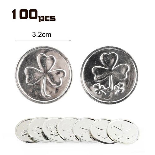 100pcs Coin C - Pièce D'or En Plastique Pour Enfants, Décoration De Cosplay De Fête D'anniversaire, Fournitures De Jeu De Sagesse, Cadeau D'halloween, Jouet Faveur Pour Enfant, 7,5 Pouces, 100 Pièces