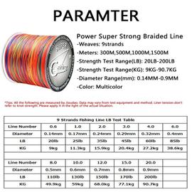 Fil de pêche tressé PE Super multicolore, ligne de pêche très