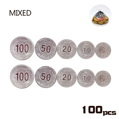 100pcs Mixte Coin Ii - Pièce D'or En Plastique Pour Enfants, Décoration De Cosplay De Fête D'anniversaire, Fournitures De Jeu De Sagesse, Cadeau D'halloween, Jouet Faveur Pour Enfant, 7,5 Pouces, 100 Pièces