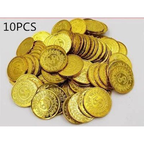 Gold 10 Pcs - Pièces De Monnaie En Plastique Pour Ixd'halloween, Accessoires De Cosplay, Jouets Pour Enfants, 7,5
