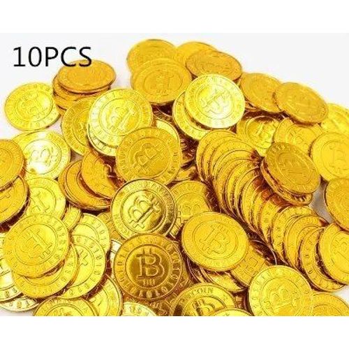 Gold 10 Pcs - Pièces De Monnaie En Plastique Pour Ixd'halloween, Accessoires De Cosplay, Jouets Pour Enfants, 7,5