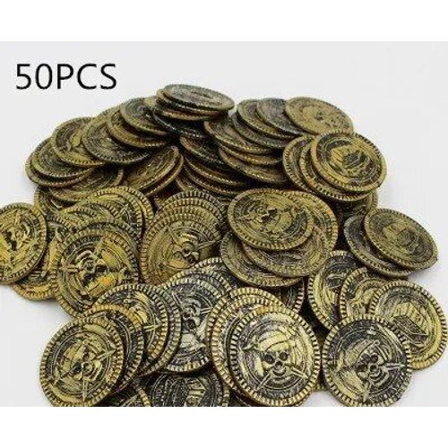 Cuivre 50 Pcs - Pièces De Monnaie En Plastique Pour Ixd'halloween, Accessoires De Cosplay, Jouets Pour Enfants, 7,5